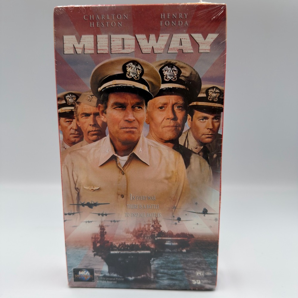 Midway VHS 1995 MCA Universal Charlton Heston Henry Fonda Factory Sealed 55030